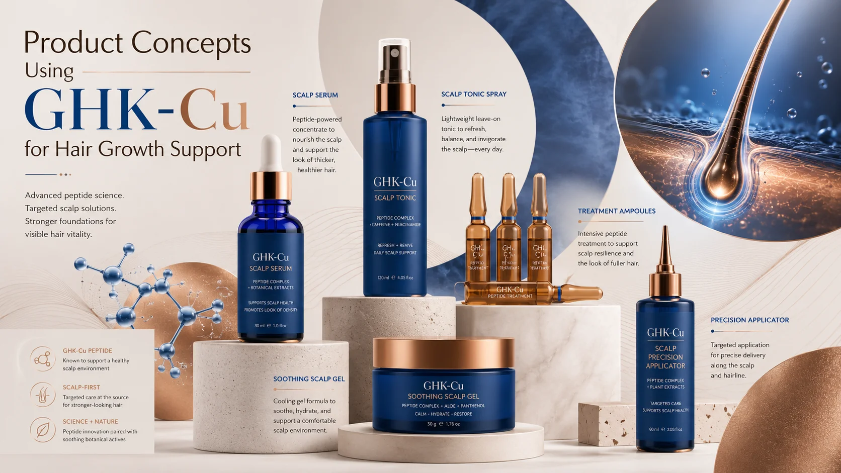 Product Concepts Using GHK-Cu for Hair Growth Support